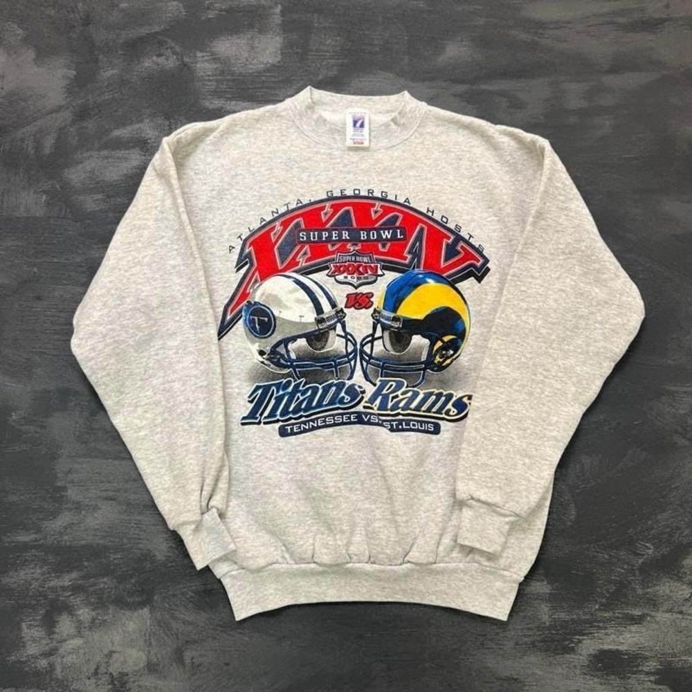 Vintage St Louis Rams Sweatshirt‎ Mens Medium Gray 1990s NFL Super Bowl Logo 7